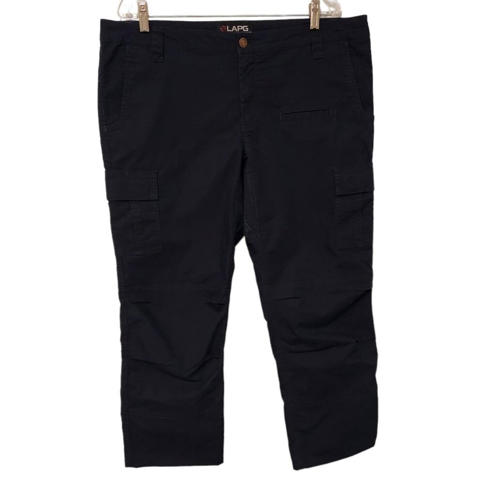 LAPG Pants Tactical Cargo Ripstop Womens‎ 18 Navy Blue Cut & Hemmed 40W X 28L